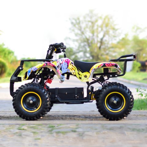 ATV electric NITRO Torino Quad 1000W 48V cu anvelope 13x4.10-6, grafiti galben [5]