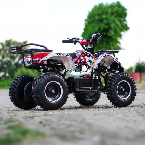 ATV electric NITRO Torino Quad 1000W 48V cu anvelope 13x4.10-6, grafiti white [5]