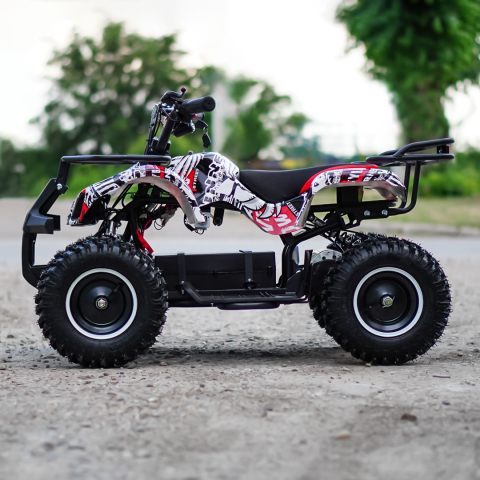 ATV electric NITRO Torino Quad 1000W 48V cu anvelope 13x4.10-6, grafiti white [8]