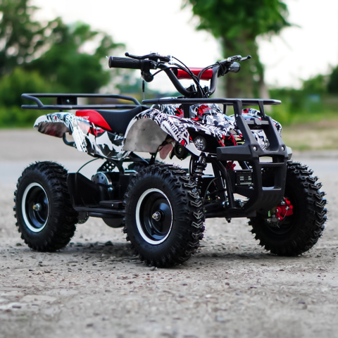 ATV electric NITRO Torino Quad 1000W 48V cu anvelope 13x4.10-6, grafiti white [7]