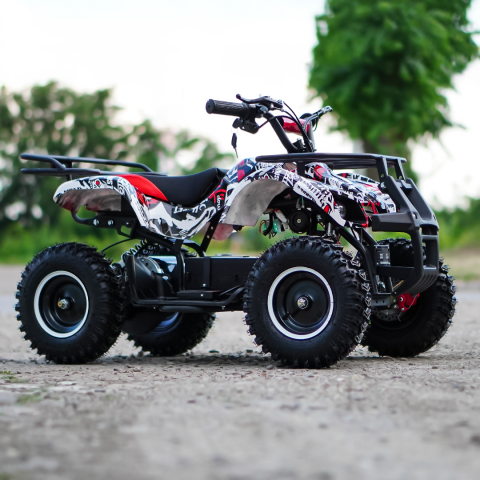 ATV electric NITRO Torino Quad 1000W 48V cu anvelope 13x4.10-6, grafiti white [3]