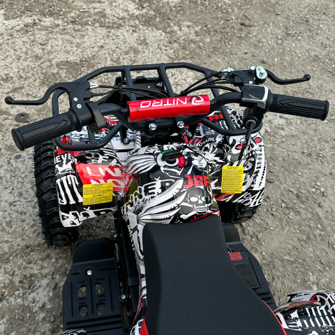 ATV electric NITRO Torino Quad 1000W 48V cu anvelope 13x4.10-6, grafiti white [12]