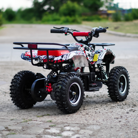 ATV electric NITRO Torino Quad 1000W 48V cu anvelope 13x4.10-6, grafiti white [4]