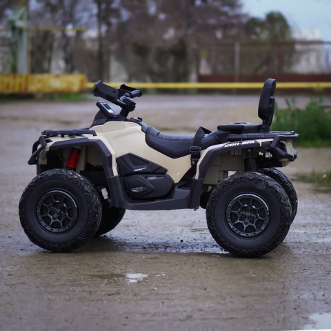 ATV electric pentru 2 copii Can Am Outlender 800W 24V Bombardier, culoare khaki [9]