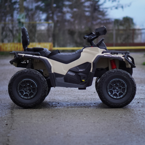 ATV electric pentru 2 copii Can Am Outlender 800W 24V Bombardier, culoare khaki [5]