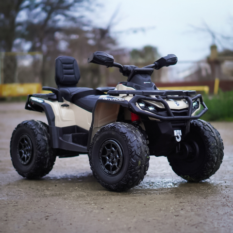 ATV electric pentru 2 copii Can Am Outlender 800W 24V Bombardier, culoare khaki [3]