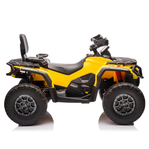 ATV electric pentru 2 copii Can Am Outlender 800W 24V Bombardier, culoare galbena [4]
