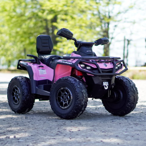 ATV electric pentru 2 copii Can Am Outlender 800W 24V Bombardier, culoare roz [10]