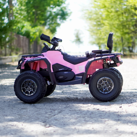 ATV electric pentru 2 copii Can Am Outlender 800W 24V Bombardier, culoare roz [4]