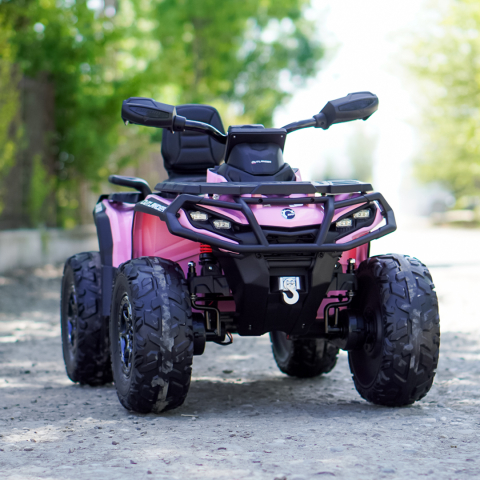 ATV electric pentru 2 copii Can Am Outlender 800W 24V Bombardier, culoare roz [13]
