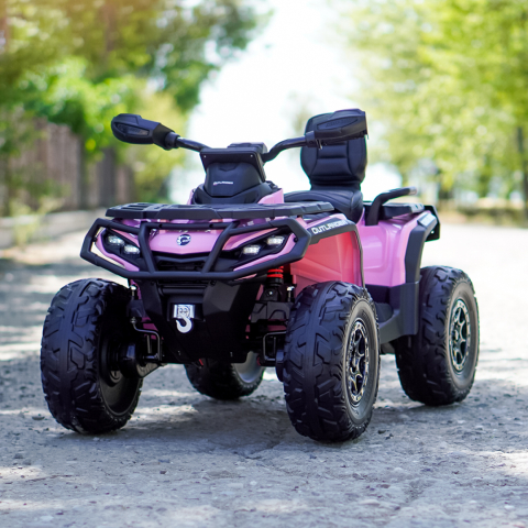 ATV electric pentru 2 copii Can Am Outlender 800W 24V Bombardier, culoare roz [1]