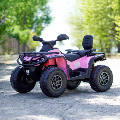 ATV electric pentru 2 copii Can Am Outlender 800W 24V Bombardier, culoare roz [3]