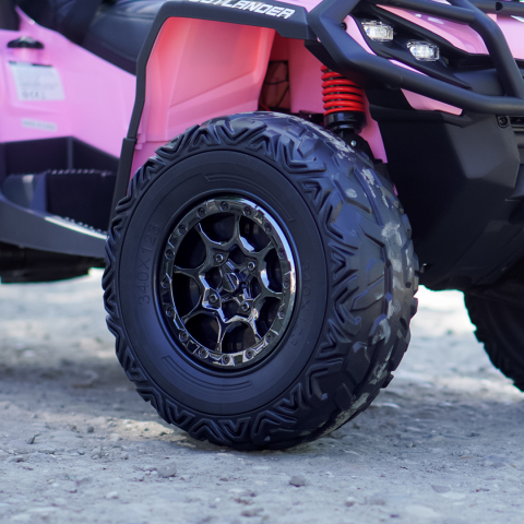 ATV electric pentru 2 copii Can Am Outlender 800W 24V Bombardier, culoare roz [11]
