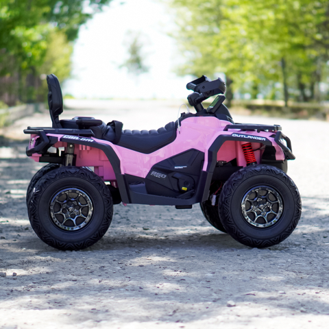 ATV electric pentru 2 copii Can Am Outlender 800W 24V Bombardier, culoare roz [8]