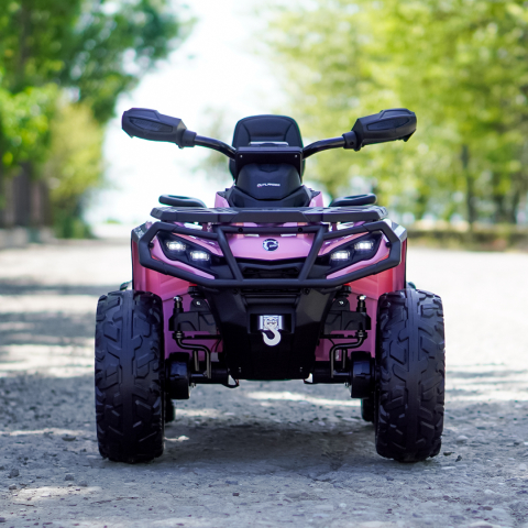 ATV electric pentru 2 copii Can Am Outlender 800W 24V Bombardier, culoare roz [2]