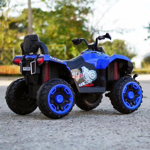ATV electric copii 3-9 ani, 140W baterie 12V, albastru, 4x4 [8]