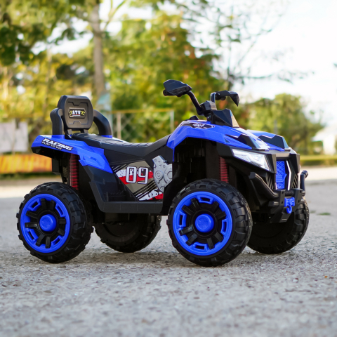 ATV electric copii 3-9 ani, 140W baterie 12V, albastru, 4x4 [10]