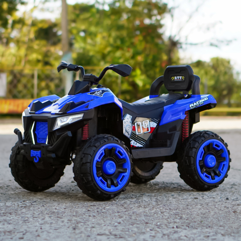 ATV electric copii 3-9 ani, 140W baterie 12V, albastru, 4x4 [3]