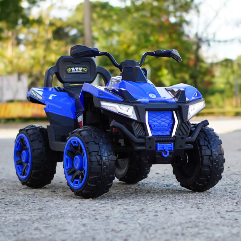 ATV electric copii 3-9 ani, 140W baterie 12V, albastru, 4x4 [1]