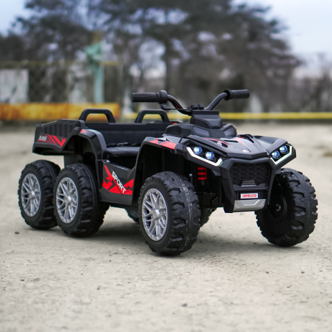 ATV electric pentru copii 2-6 ani, Kinderauto FarmQuad 6x6, 180W, 12V 14AH, roti EVA, negru [8]