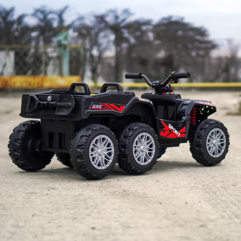 ATV electric pentru copii 2-6 ani, Kinderauto FarmQuad 6x6, 180W, 12V 14AH, roti EVA, negru [6]