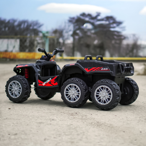 ATV electric pentru copii 2-6 ani, Kinderauto FarmQuad 6x6, 180W, 12V 14AH, roti EVA, negru [4]