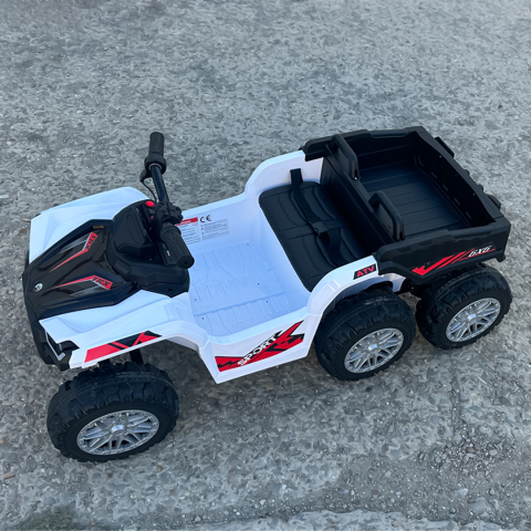 ATV electric pentru copii 2-6 ani, Kinderauto FarmQuad 6x6, 180W, 12V 14AH, roti EVA, premium, alb [9]