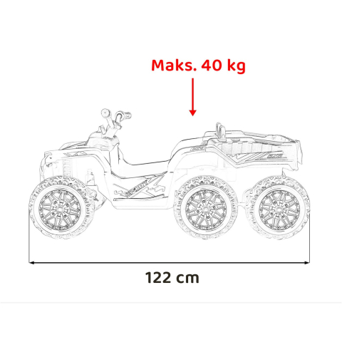 ATV electric pentru copii 2-6 ani, Kinderauto FarmQuad 6x6, 180W, 12V 14AH, roti EVA, culoare neagra [4]