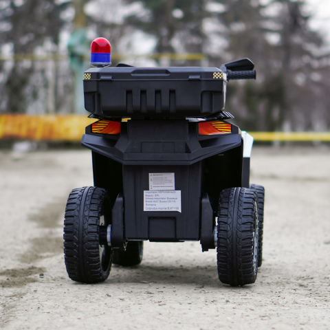 ATV electric pentru copii 3-6 ani, Kinderauto Police, 80W, 12V 7Ah, echipare premium, alb [7]