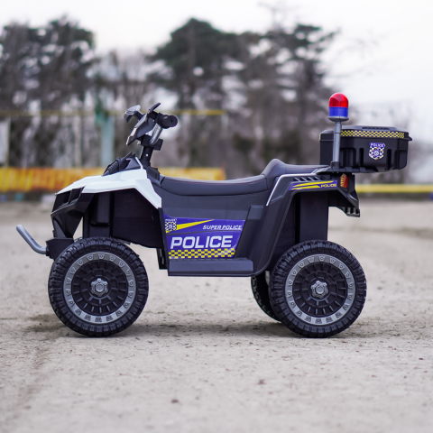 ATV electric pentru copii 3-6 ani, Kinderauto Police, 80W, 12V 7Ah, echipare premium, alb [9]