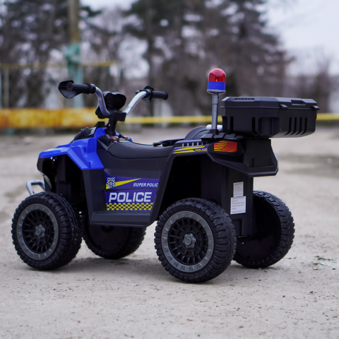 ATV electric pentru copii 3-6 ani, Kinderauto Police, 80W, 12V 7Ah, echipare premium, albastru [4]