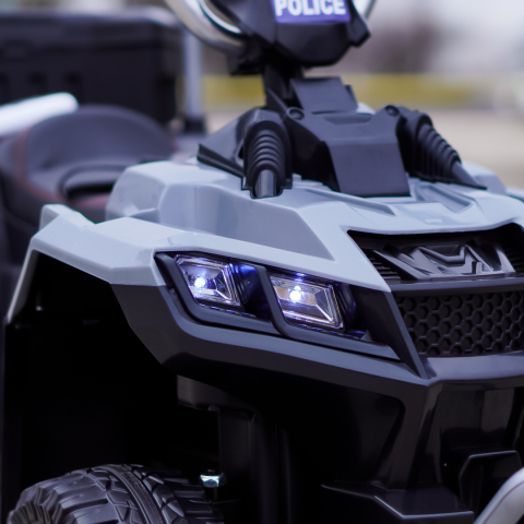 ATV electric pentru copii 3-6 ani, Kinderauto Police, 80W, 12V 7Ah, echipare premium, gri [12]