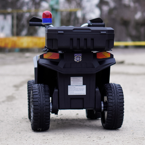 ATV electric pentru copii 3-6 ani, Kinderauto Police, 80W, 12V 7Ah, echipare premium, gri [7]