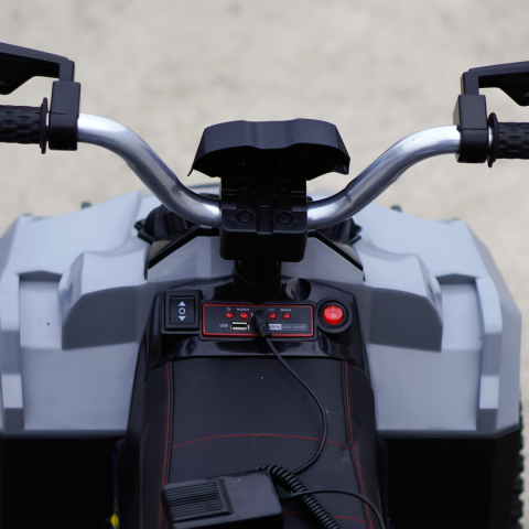 ATV electric pentru copii 3-6 ani, Kinderauto Police, 80W, 12V 7Ah, echipare premium, gri [15]