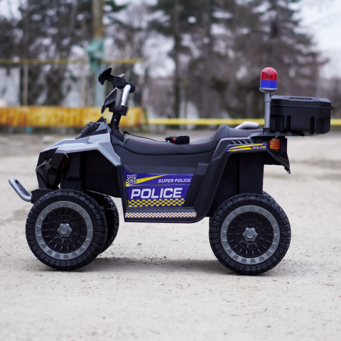 ATV electric pentru copii 3-6 ani, Kinderauto Police, 80W, 12V 7Ah, echipare premium, gri [5]