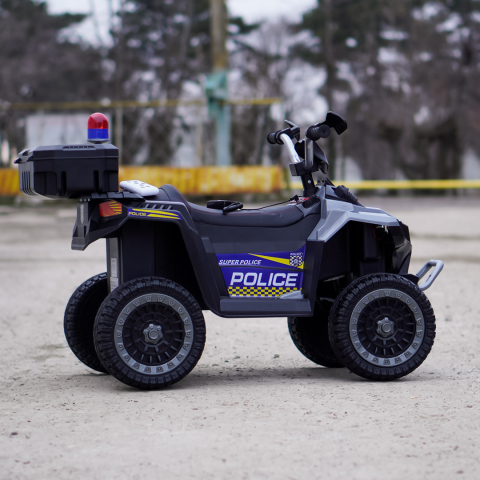 ATV electric pentru copii 3-6 ani, Kinderauto Police, 80W, 12V 7Ah, echipare premium, gri [9]