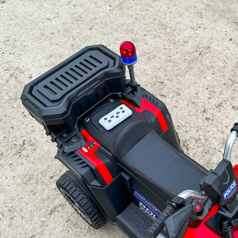 ATV electric pentru copii 3-6 ani, Kinderauto Police, 80W, 12V 7Ah, echipare premium, rosu [16]