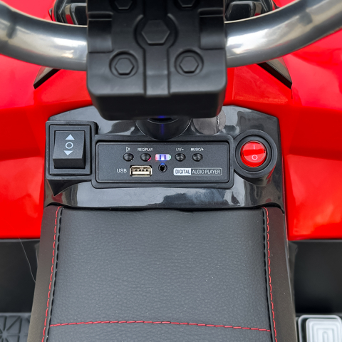 ATV electric pentru copii 3-6 ani, Kinderauto Police, 80W, 12V 7Ah, echipare premium, rosu [15]