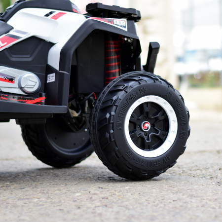 ATV electric copii 3-9 ani, 140W baterie 12V, alb, 4x4 [8]