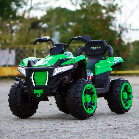 ATV electric copii 3-9 ani, 180W baterie 12V, verde, 4x4 [4]