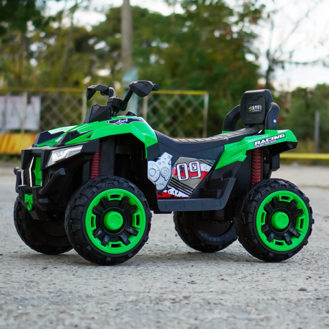 ATV electric copii 3-9 ani, 180W baterie 12V, verde, 4x4 [5]
