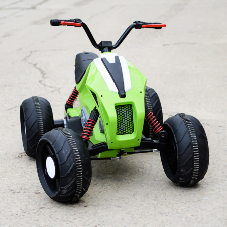 ATV electric pentru copii Kinderauto BJ718 90W 12V cu scaun tapitat culoare Verde [3]