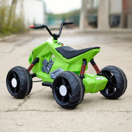 ATV electric pentru copii Kinderauto BJ718 90W 12V cu scaun tapitat culoare Verde [2]