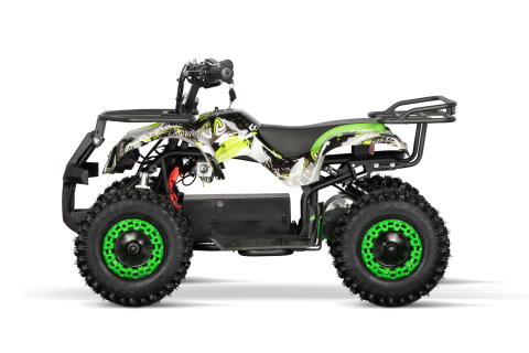 ATV electric pentru copii NITRO Torino Quad 1000W 36V 12Ah, Snowy tyres, grafiti green [3]
