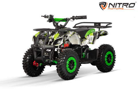 ATV electric pentru copii NITRO Torino Quad 1200W 48V snowy tyres, Green Grafiti [1]