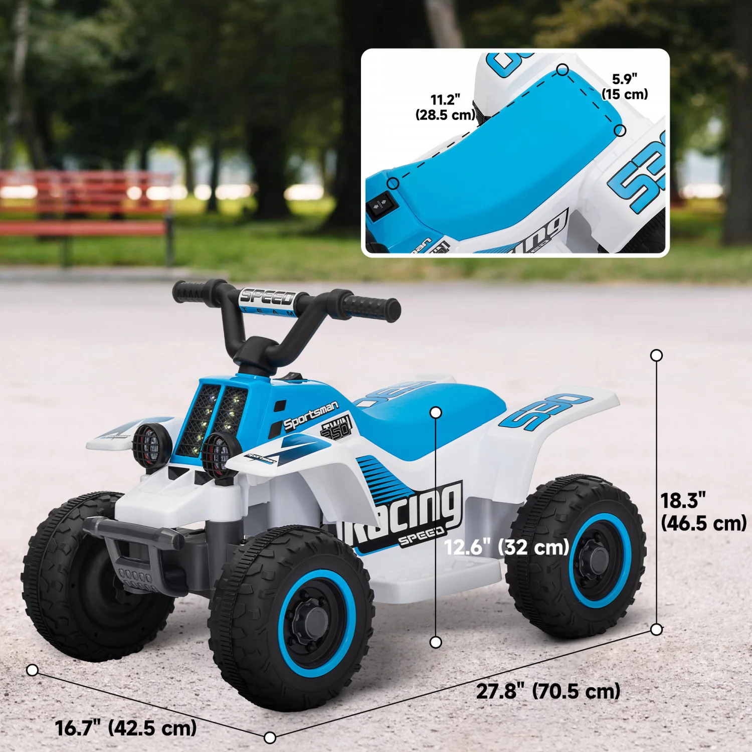 ATV electric pentru copii, Kinderauto CUBA 35W 6V cu telecomanda inclusa, albastru [3]