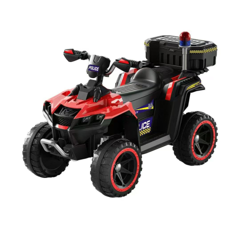 ATV electric pentru copii 3-6 ani, Kinderauto Police, 80W, 12V 7Ah, echipare premium, rosu [4]