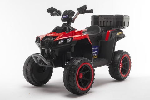 ATV electric pentru copii 3-6 ani, Kinderauto Police, 80W, 12V 7Ah, echipare premium, rosu [8]