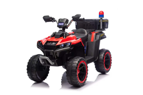 ATV electric pentru copii 3-6 ani, Kinderauto Police, 80W, 12V 7Ah, echipare premium, rosu [5]