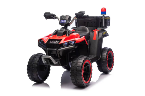ATV electric pentru copii 3-6 ani, Kinderauto Police, 80W, 12V 7Ah, echipare premium, rosu [7]